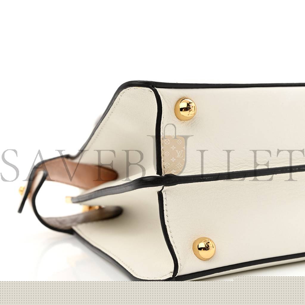 F**di shiny nappa petite peekaboo i see u satchel white (27*21*10cm)