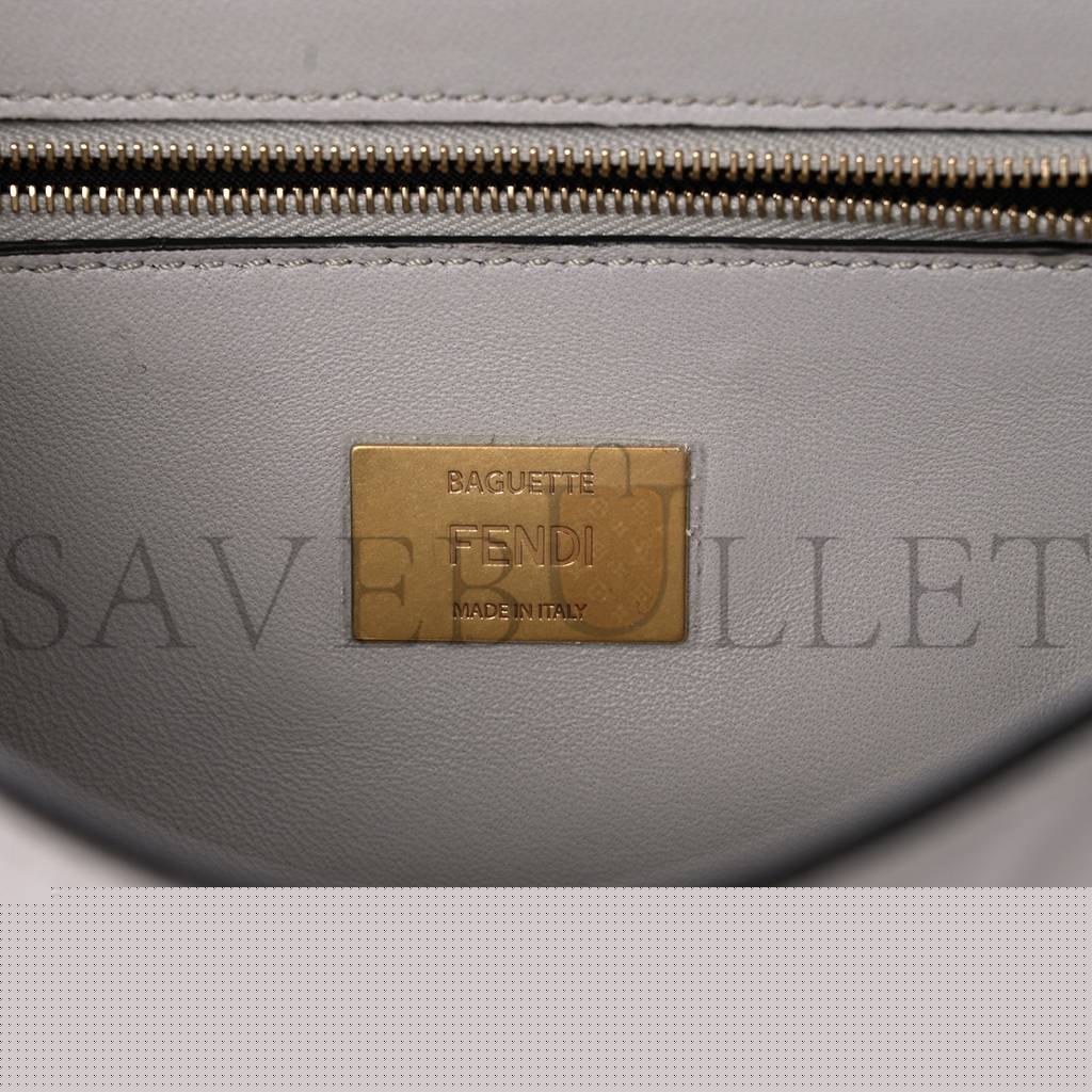 F**di nappa small ff embossed midi chain baguette ghiaia (23*13*6cm)