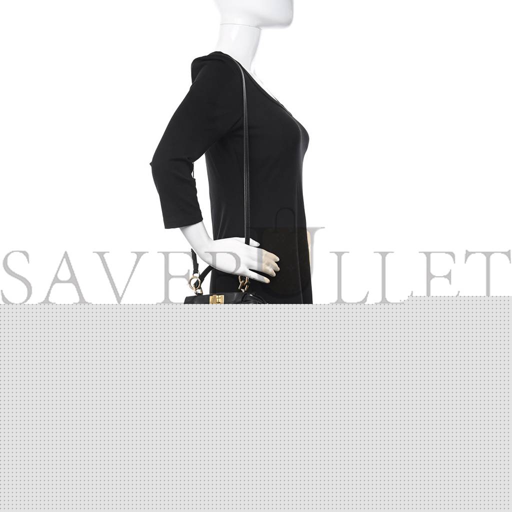 F**di nappa mini peekaboo iconic satchel black (23*19*11cm)