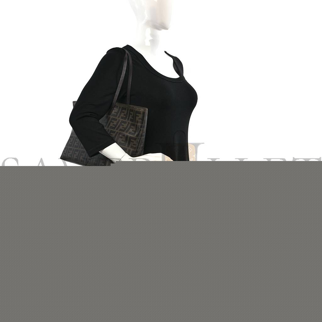 F**di zucca spalmati medium roll tote tobacco viola (47*36*27cm)