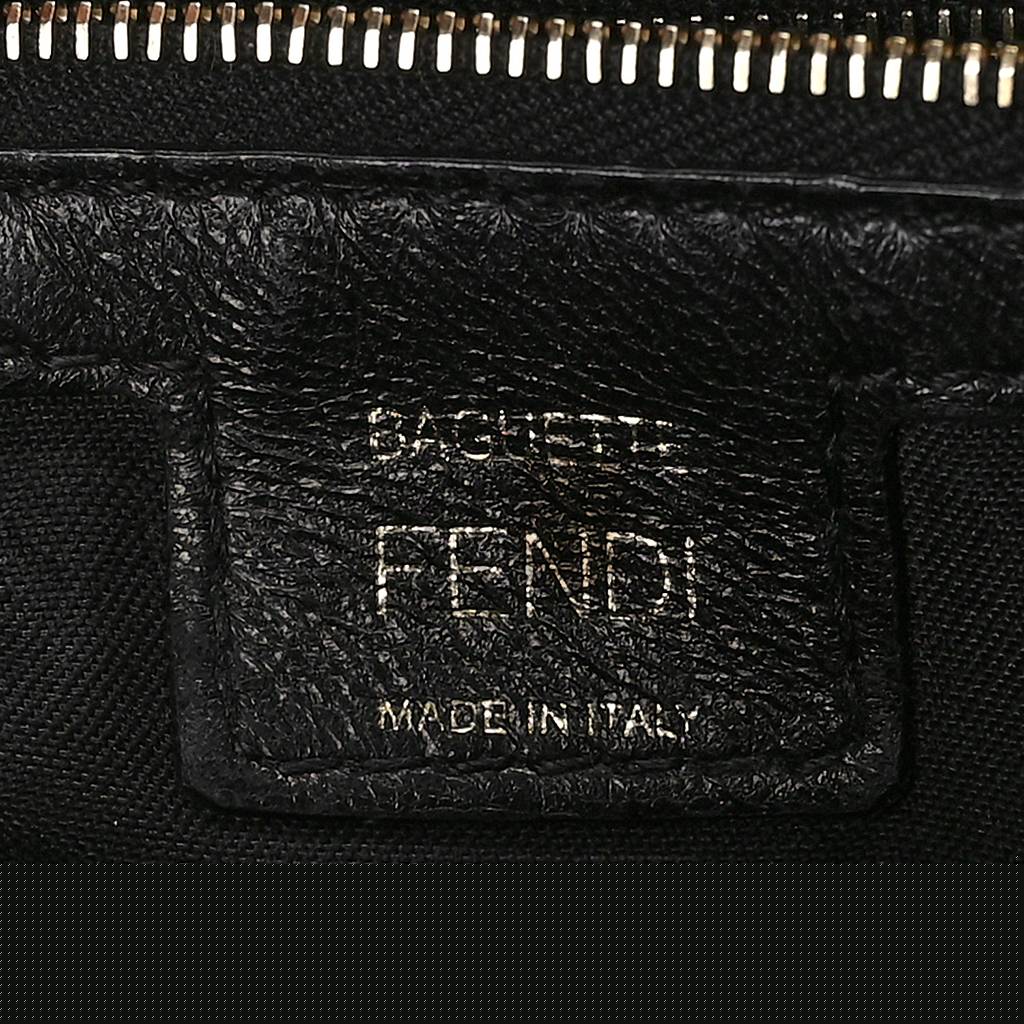 F**di nappa ff 1974 embossed baguette black (27*15*6cm)