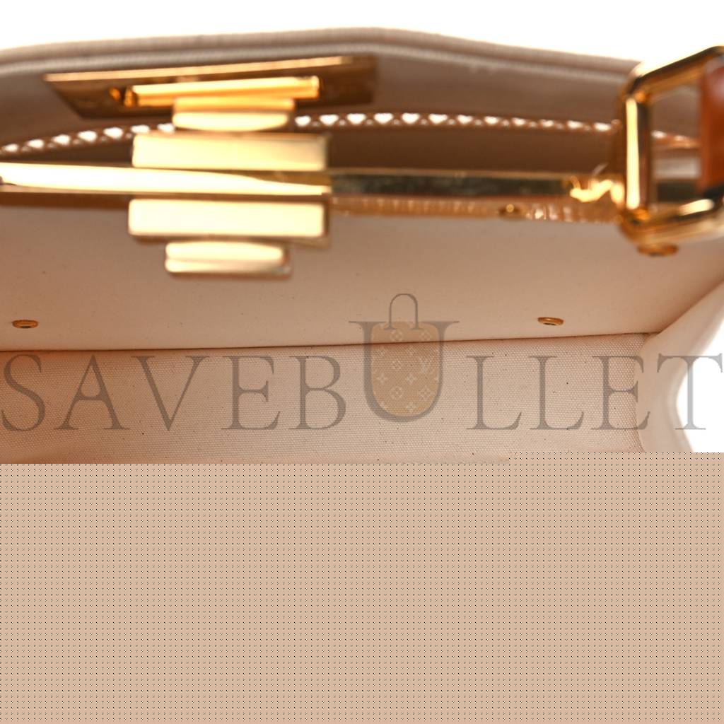 F**di fabric vitello ajour embroidered medium peekaboo i see u grezzo cuoio (33*25*11cm)