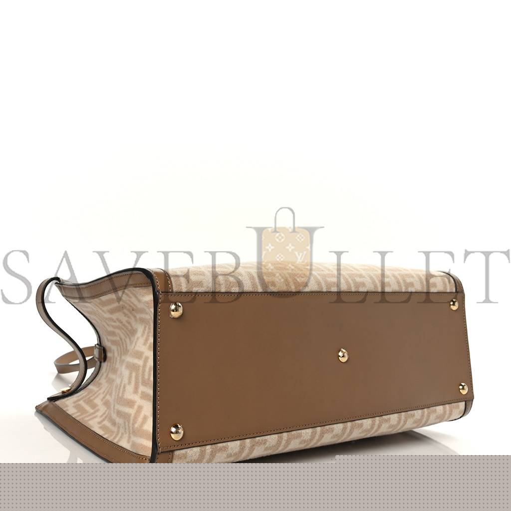 F**di wool vitello king seta ff 1974 medium peekaboo x-tote beige cammello sand (41*29*15cm)