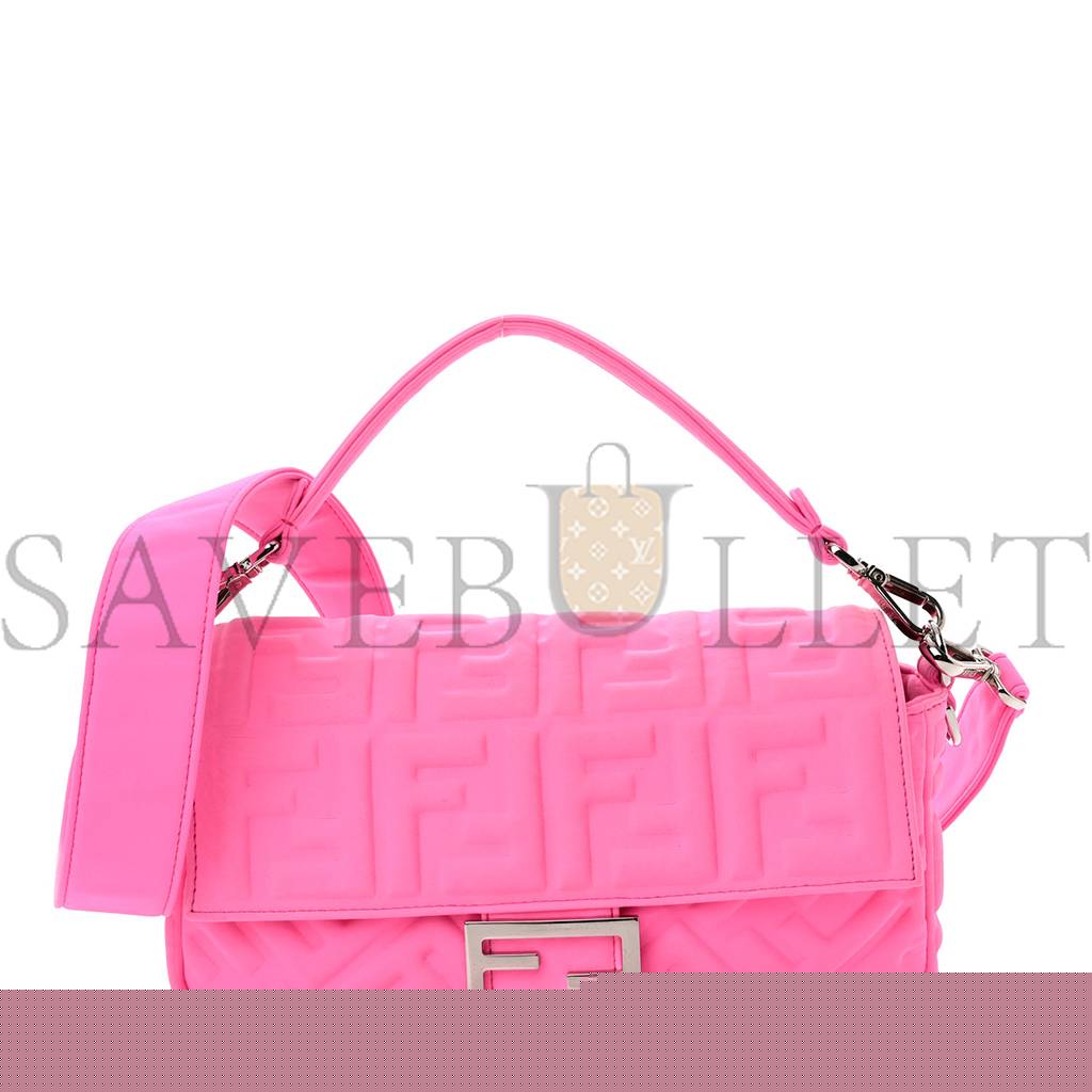 F**di lycra ff 1974 embossed baguette rosa fluo (27*17*5cm)
