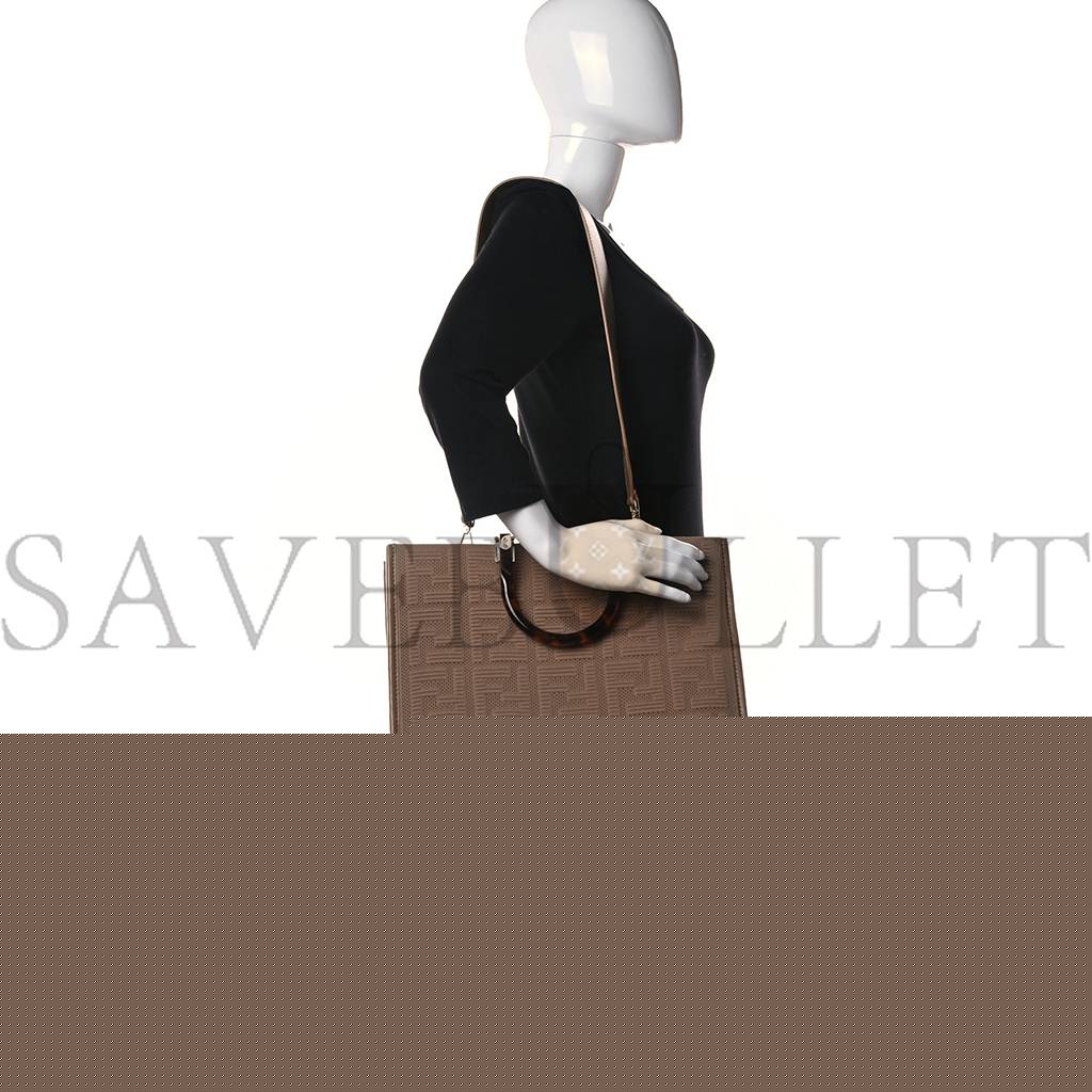 F**di technical fabric plexiglass ff medium F**di sunshine shopper tote sand (41*34*19cm)